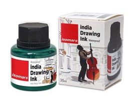 Waterproof Drawing Ink Green - 35ml Non-Toxic Multi-Purpose - £12.29 GBP