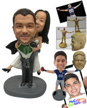 Personalized Bobblehead Woman Hanging Onto Her Husband And Ripping His Shirt To  - £124.22 GBP