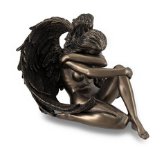 Bronzed Female Angel Statue Artistic Nude Sculpture - £48.07 GBP