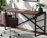 Industrial Computer Desk 2023 Collection - 55 Wooden Desk - Great For Of... - $387.99