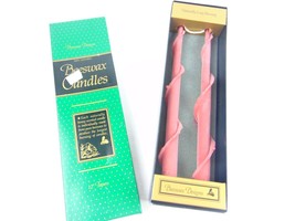 Vintage Beeswax Designs 100% Natural 12&quot; Tapered Rose Candles - £23.74 GBP