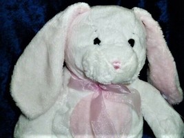 Kids Of America White &amp; Pink Bunny Rabbit Big Floppy Feet Stuffed Plush ... - $16.82