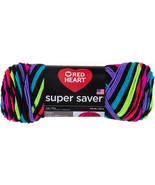 Red Heart Super Saver Yarn-Neon Stripes - £13.14 GBP