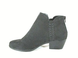 Just Fab Black Suede Zip Up Ankle Boots Heels Shoes Women&#39;s 8 (SW35) - $24.75