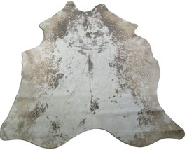 Distressed Leather Cowhide: 7&#39; X 6&#39; Brown/White Acid Washed Cowhide Rug ... - £248.36 GBP