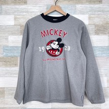Disney Store Exclusive Mickey Mouse Fleece Sweatshirt Gray VTG 90s Mens Small - £30.94 GBP