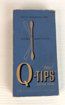 Vintage Q-TIPS COTTON SWABS Slide Box only advertising home decor or Movie Prop - £7.97 GBP