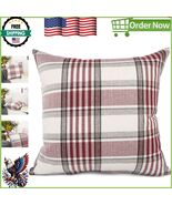 Retro Red Buffalo Tartan Chequer Throw Pillow Cover - 24&#39;&#39;x24&#39;&#39; Square - €16,30 EUR