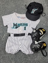 Build A Bear MLB Florida Marlins Baseball Uniform Jersey Hat Cleats Shoe... - £21.01 GBP