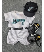 Build A Bear MLB Florida Marlins Baseball Uniform Jersey Hat Cleats Shoe... - £20.07 GBP