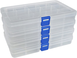 Plastic Organizer Container Storage Box Adjustable Divider Removable .. - £12.10 GBP