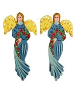 Angel Ornaments 1984 Winterthur Museum Lot Of 2 Handpainted Wood Christm... - $24.99