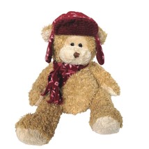 Ty Classic Hudson Brown Teddy Bear Red Hat Scarf Plush Stuffed Animal 2006 14&quot; - £24.32 GBP