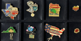 8 Trading Pins Fast Pitch Softball Hat Lapel Pins Mixed States, Tournaments - $14.46