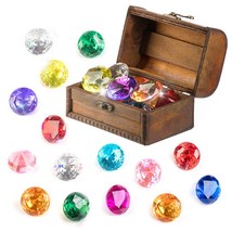 Diving Gem Pool Toy 15 Big Colorful Diamond Set With Big Treasure Chest ... - $25.99