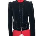 J. PETERMAN Black Velour Beaded Trim Evening Jacket Size 4 Snap Front - £100.15 GBP