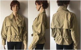 DKNY Moto Jacket Donna Karan Women&#39;s Belted Cotton Yoke B1630720, Dune, ... - $86.95