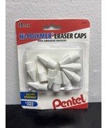10 Pentel Hi-Polymer Eraser Pencil Caps Non-Abrasive ( 10 Per Pack ) NOS - $2.96