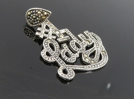 925 Sterling Silver - Sparkling Marcasite Number One Lady Drop Pendant -... - $26.09