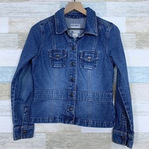 Old Navy Jean Trucker Jacket Blue Button Up Denim Pockets Cotton Womens ... - £12.62 GBP