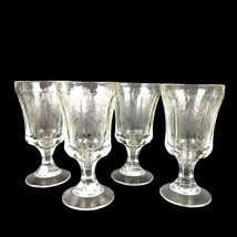 Set of 4 Vintage Indiana Glass Recollection Clear Water Goblets, Federal... - $33.87