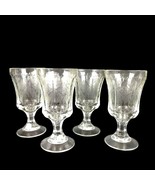 Set of 4 Vintage Indiana Glass Recollection Clear Water Goblets, Federal... - £26.57 GBP