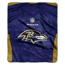 Baltimore Ravens Jersey Design 50&quot; by 60&quot; Plush Raschel Throw Blanket - NFL - $519.88 MXN
