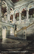 Postcard Main Stairway Congressional Library Washington D.C. B49 - £2.51 GBP