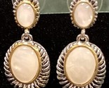 Southwestern Moonstone Cabochon Two-Tone Dangle Earrings - $14.24