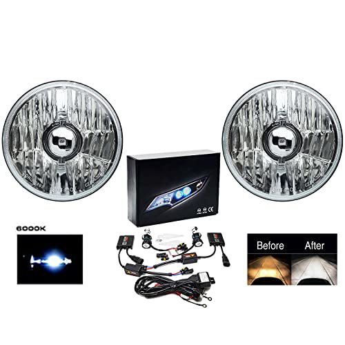 Octane Lighting 5 3/4 Crystal Clear Glass Metal Headlight Headlamp 6000K... - $118.75