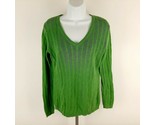 Ann Taylor Loft Women&#39;s V-neck Lightweight Sweater Size Medium Green QB4 - £6.19 GBP