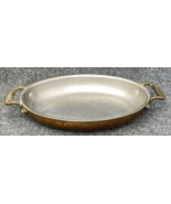 Copper AU Gratin 12&quot; Oval Pan Duel Brass Handles Cookware - £23.88 GBP