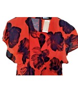 Dress Summer Pure Silk Orange Flowers Size 46 Ita Jacket Patch - £141.87 GBP