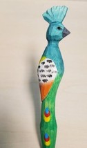Peacock Wooden Pen Hand Carved Wood Ballpoint Hand Made Handcrafted V90 - $7.95