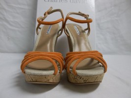 Charles David Size 10 M Strata Flamingo Suede Open Toe Wedges New Womens Shoes - £69.21 GBP