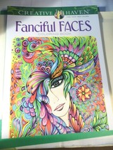 New Dover Creative Haven Fanciful Faces Color Coloring Book Art Craft Co... - £14.29 GBP