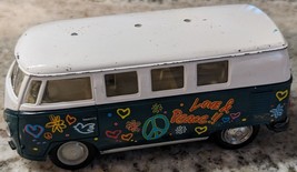 Kinsmart 1962 VW Volkswagen Classic Bus 1:32 Peace Love Car Toy - £10.18 GBP