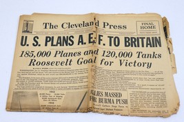 Vintage Jan 6 1942 Cleveland Press Newspaper WWII US Plans AEF to Britain - £31.02 GBP