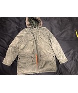 Sears Work Leisure Parka Jacket L Faux Fur Hood USAF Style Vintage Bomber - $132.53 CAD