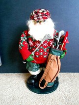 Man with White Beard holding Golf Bag on wood stand 11&quot; Tall - $147.65 MXN