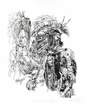 &#39;Northern Feather Dancers Signed Limited Edition Print Carol Theroux 20x16 S/N - £31.17 GBP