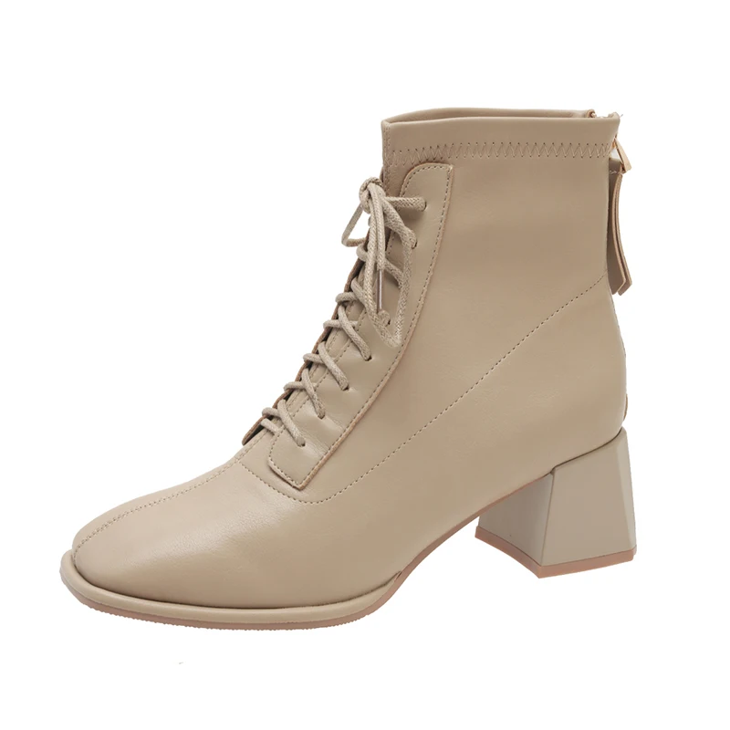 2024  Arrive Heel Ankle Women Boot  Soft Leather Short Boot  Up Elegant High Hee - £192.44 GBP