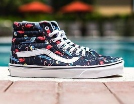 Vans Sk8 Hi Reissue (Pool Vibes) Black White Beach Flamingo Womens Casual Shoes - £36.15 GBP