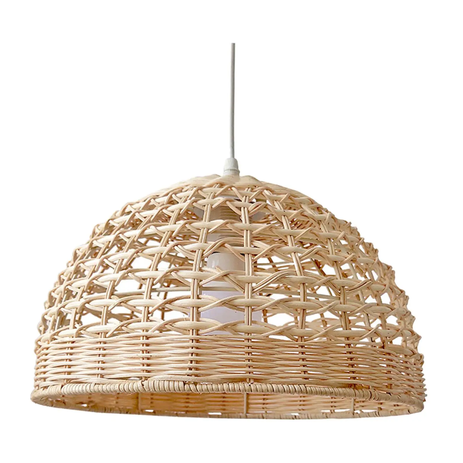 Rattan Lampshade Rattan Chandelier Lampshade Wicker Pendant Light Cover for - $28.90