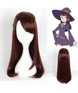 Little Witch Academia Kagari Atsuko Akko Brown Red Straight Ponytail Cos... - $24.99