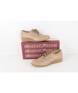 NOS Vtg 90s Streetwear Womens 8.5 B Platform Leather Shoes Sneakers Taup... - $89.05