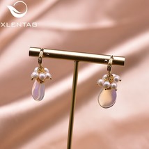 XlentAg Natural Semi-baroque Opal Crystal s Drop Earrings Angle Hook Earings Wom - £18.65 GBP