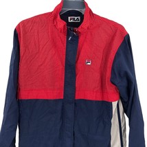 VTG Fila Windbreaker Full Zip Red Blue Gray Hip Hop Men&#39;s Size Medium - $51.47