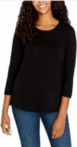 Kirkland Signature Women&#39;s Plus Size 3X Black Cotton Slub Tee T-Shirt NWT - $13.49