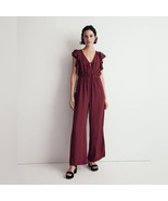 Madewell Jacquard Deep-V Ruffled Jumpsuit Size XXS NWT - $753.84 MXN